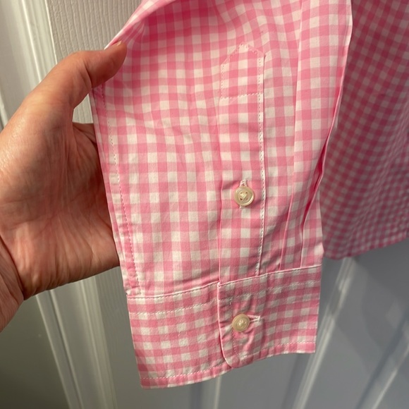 Polo Ralph Lauren pink gingham button down shirt. Size youth L (14-16) - Picture 3 of 6